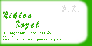 miklos kozel business card